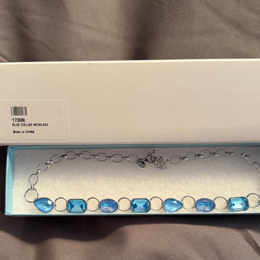 Touchstone Crystal Blue Gem Necklace
